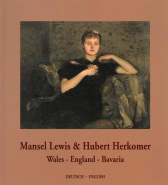 Cover des Buchs &quot;Mansel Lewis und Hubert von Herkomer&quot;, auf hellbraunem Grund Porträt einer jungen Dame in schwarzem Kleid